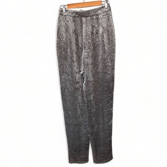 GIORGIO ARMANI Vestimenta Spa Silk Velvet Shiny Silver Pants - Picture 3 of 13